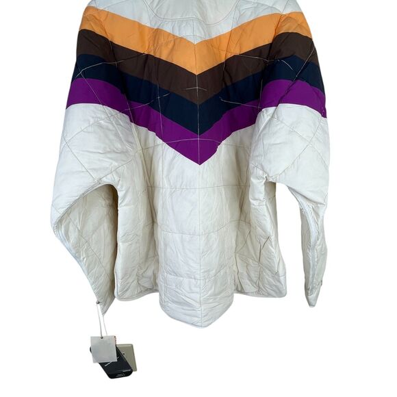 NWT FP Movement x Hatch Printed Puffer Jacket Sz L Ivory Chevron Combo Maternity - Picture 9 of 12